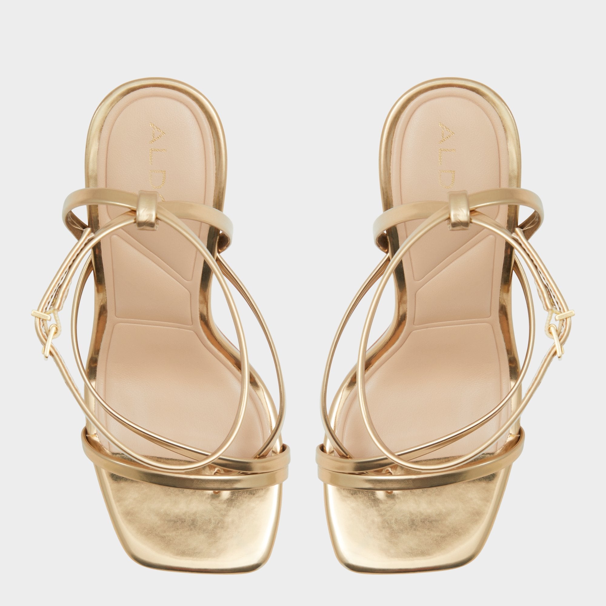 Block heel Laurader Gold Women's Block heels - Strappy heeled sandal