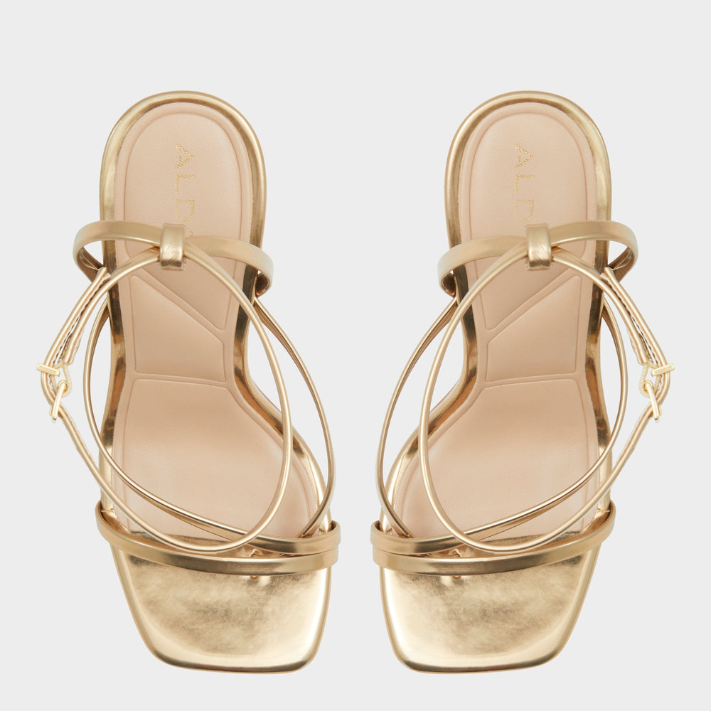 Block heel Laurader Gold Women's Block heels - Strappy heeled sandal