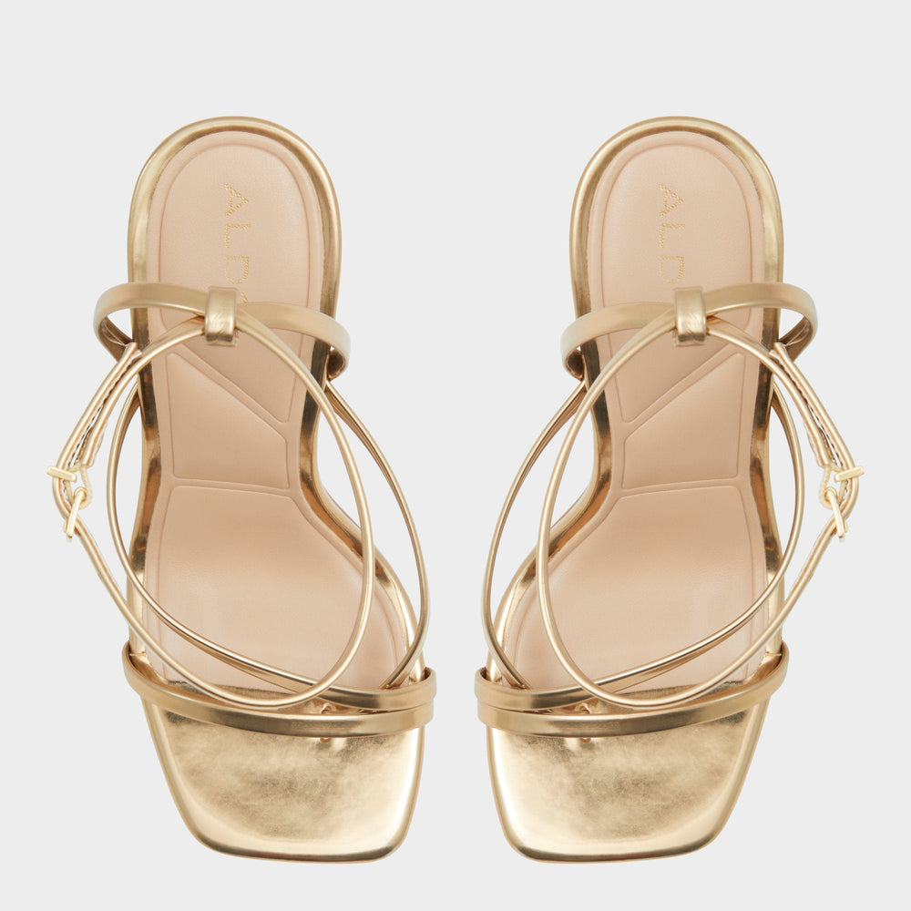 Block heel Laurader Gold Women's Block heels - Strappy heeled sandal