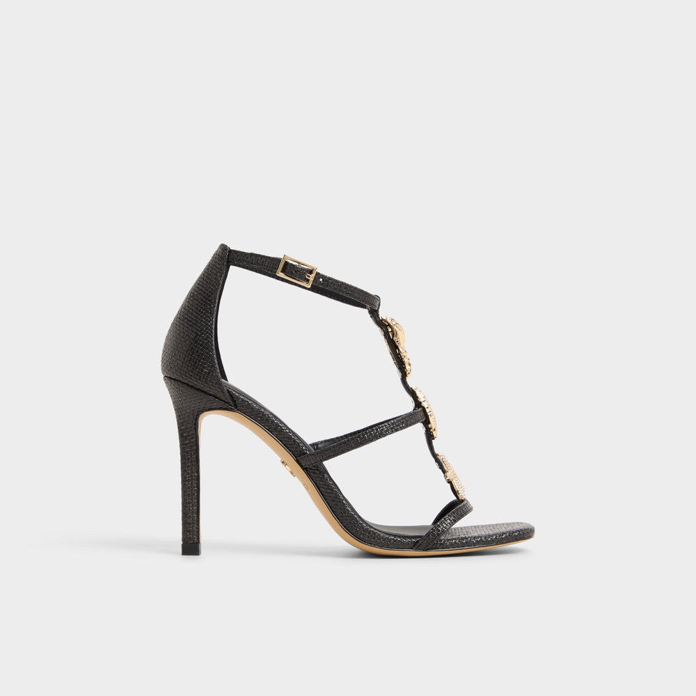 Summerdate Black Women's Strappy sandals - Strappy heeled sandal