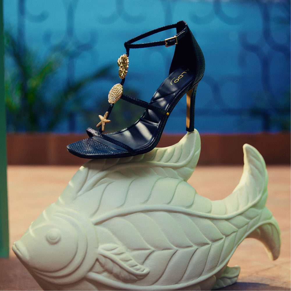 Summerdate Black Women's Strappy sandals - Strappy heeled sandal