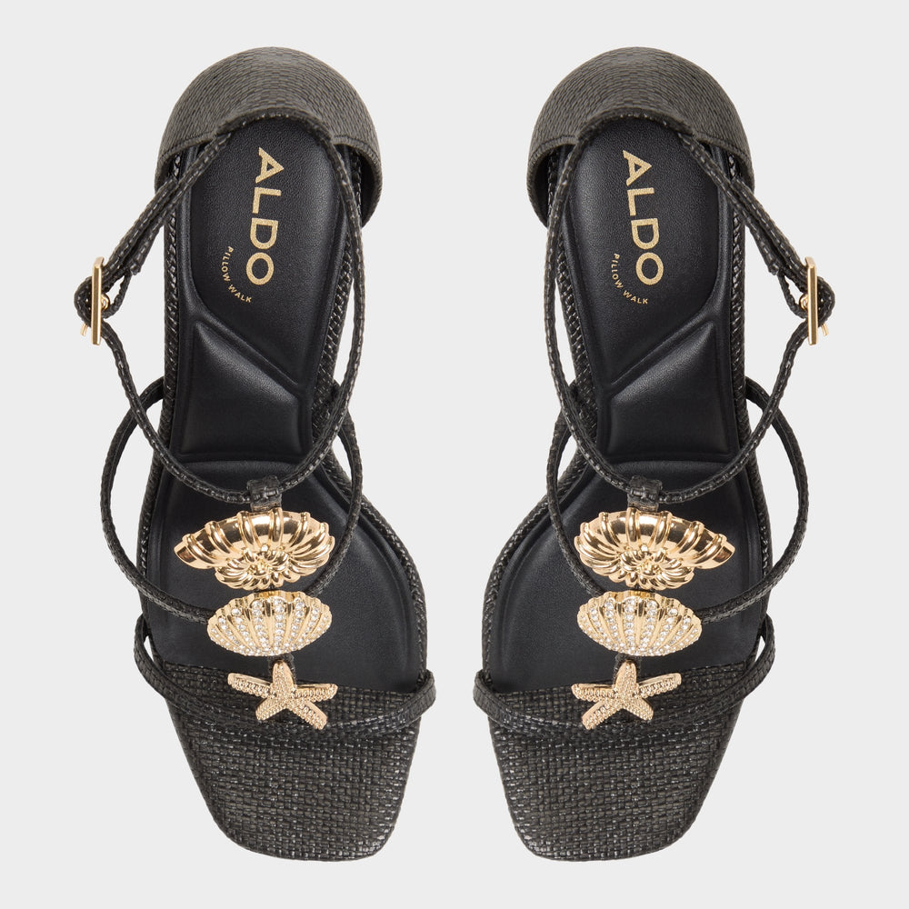 Summerdate Black Women's Strappy sandals - Strappy heeled sandal