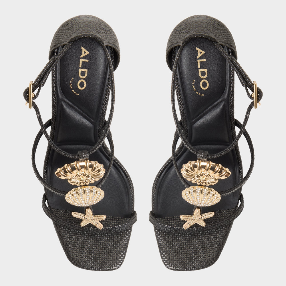 Summerdate Black Women's Strappy sandals - Strappy heeled sandal