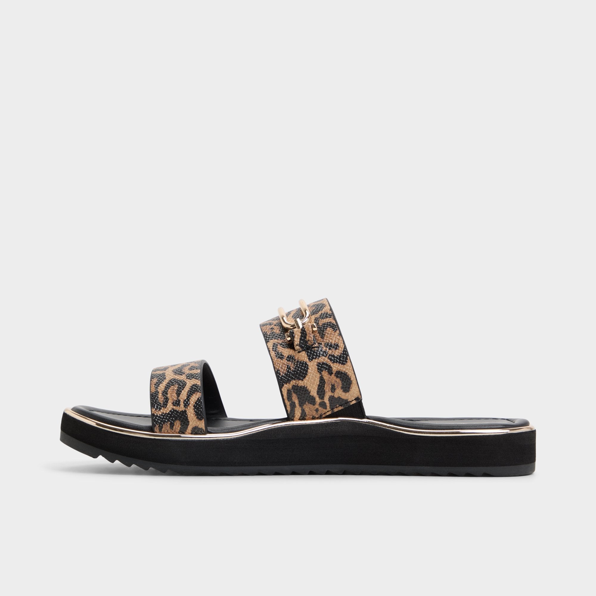 Lagoon Brown Multi Women's Flats - Strappy flat sandal Footbed sandal