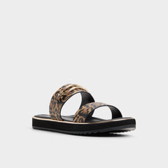 Lagoon Brown Multi Women's Flats - Strappy flat sandal Footbed sandal