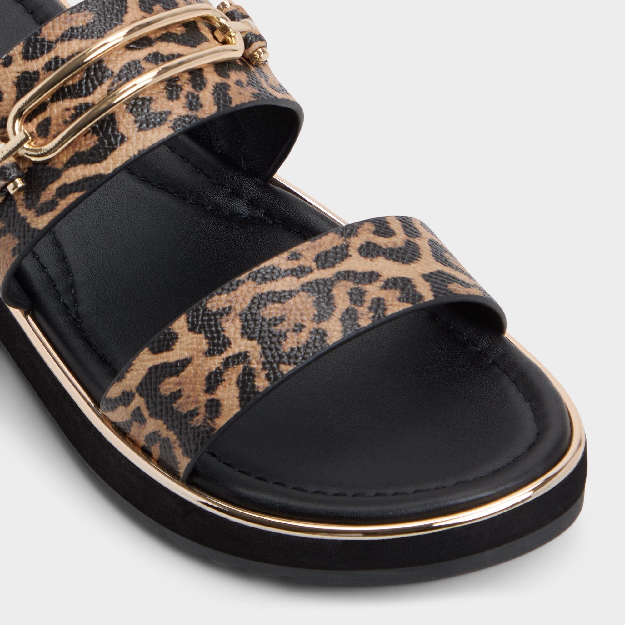 Lagoon Brown Multi Women's Flats - Strappy flat sandal Footbed sandal