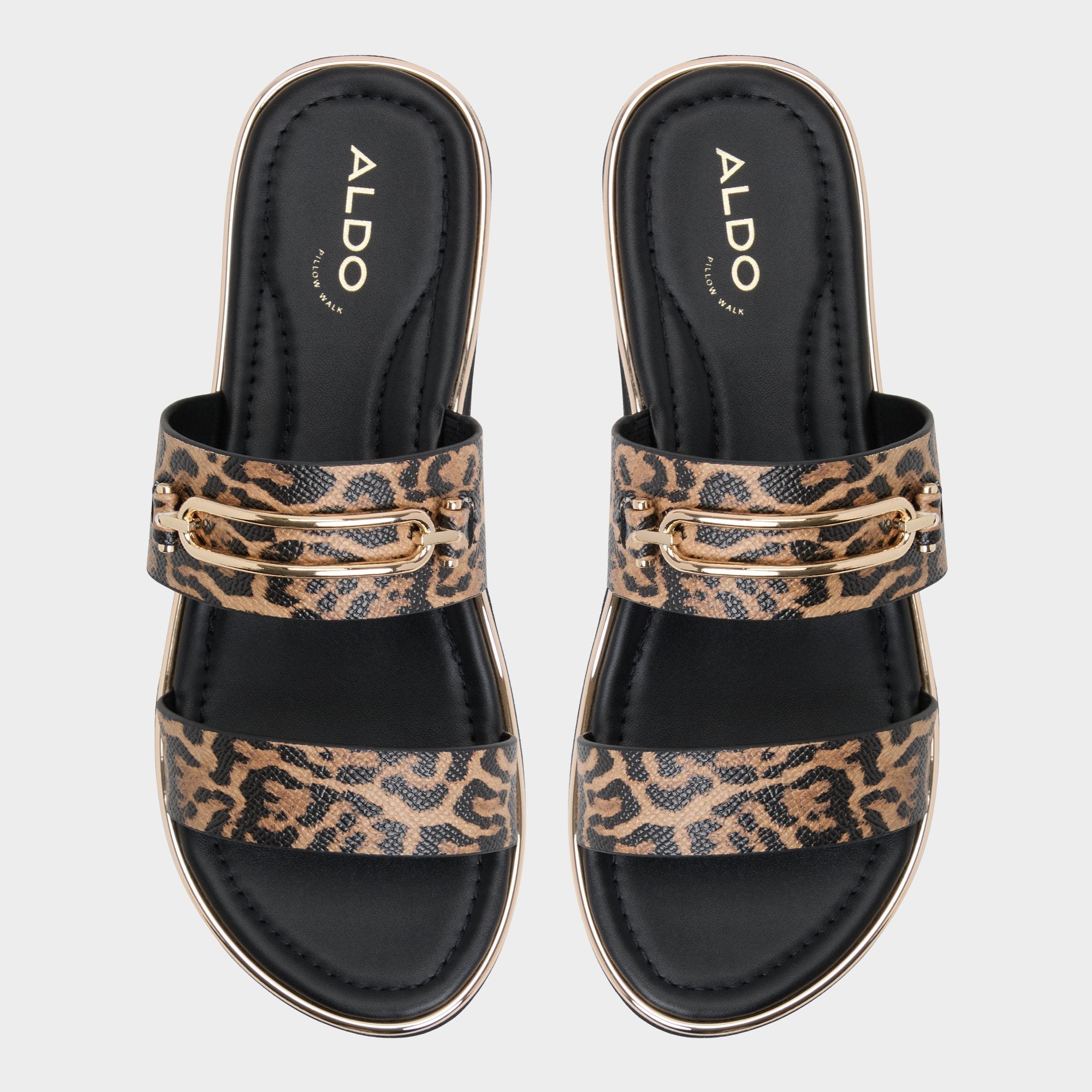 Lagoon Brown Multi Women's Flats - Strappy flat sandal Footbed sandal