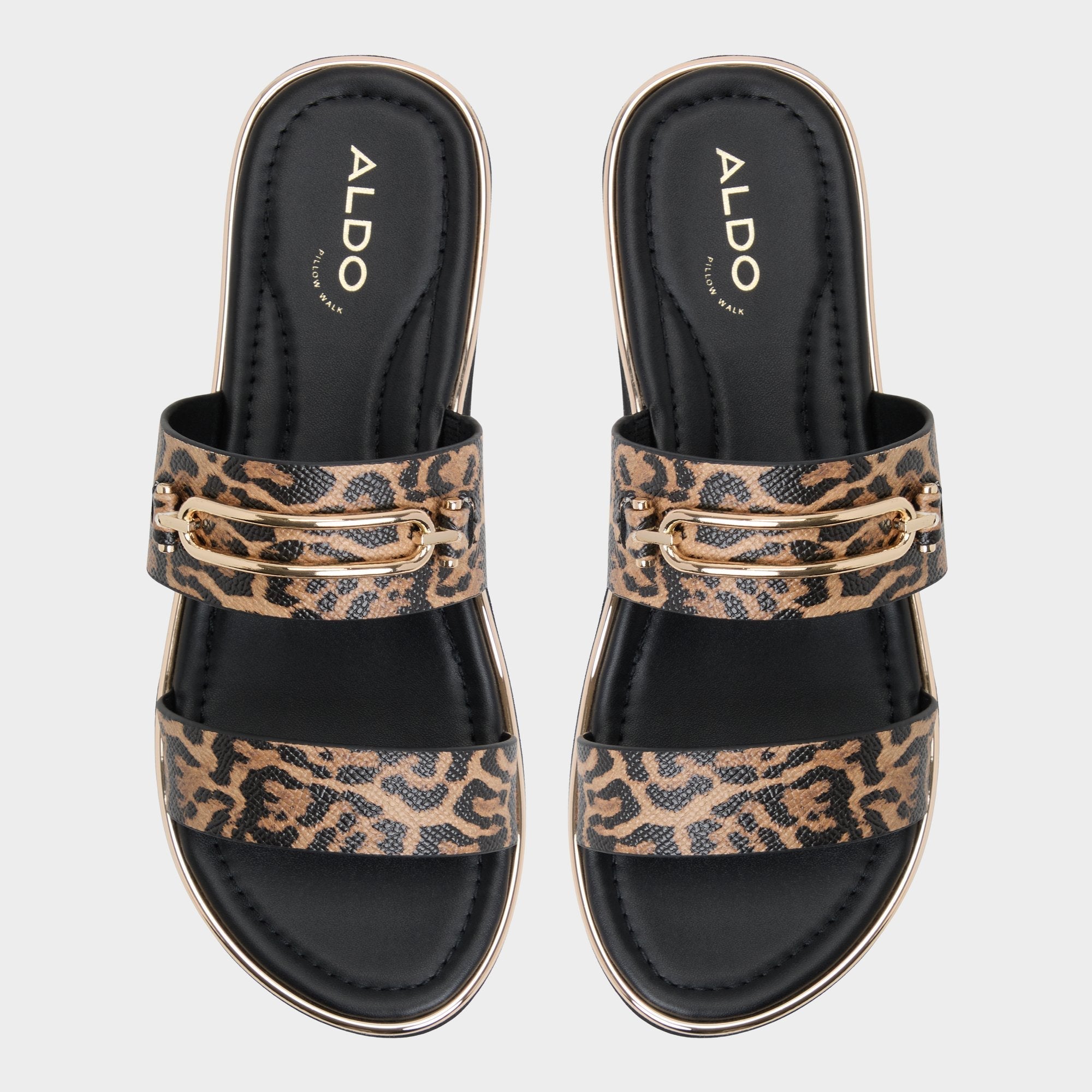 Lagoon Brown Multi Women's Flats - Strappy flat sandal Footbed sandal