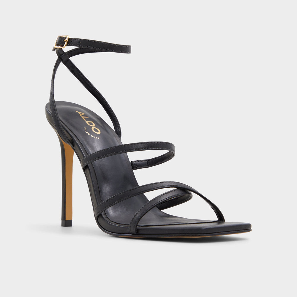 Galoi Black Women's Strappy sandals - Strappy heeled sandal