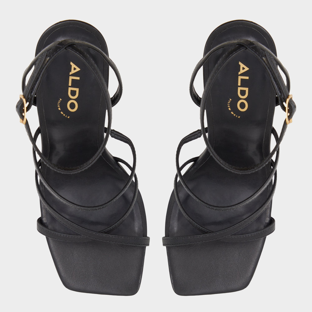 Galoi Black Women's Strappy sandals - Strappy heeled sandal