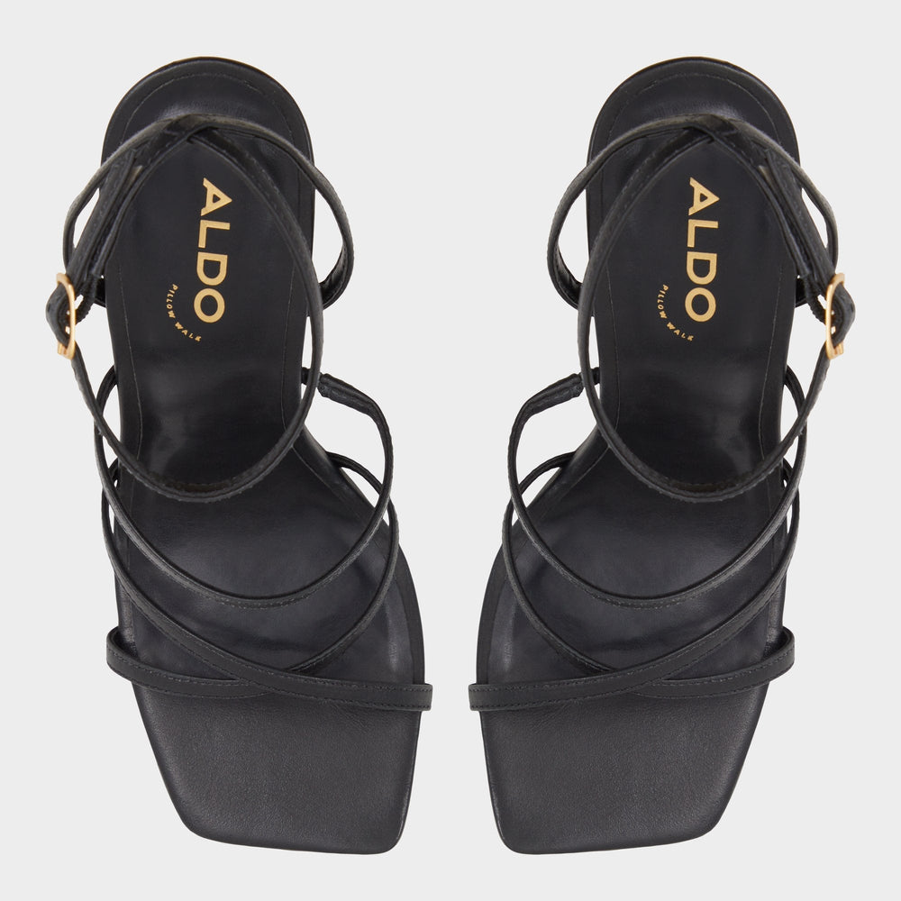 Galoi Black Women's Strappy sandals - Strappy heeled sandal