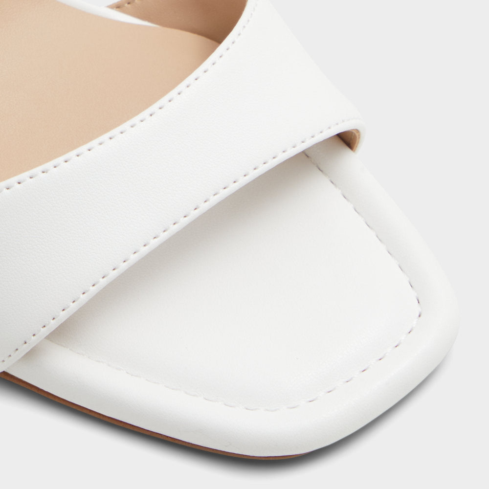 Block heel Enaegyn White Multi Women's Strappy sandals - Strappy heeled sandal