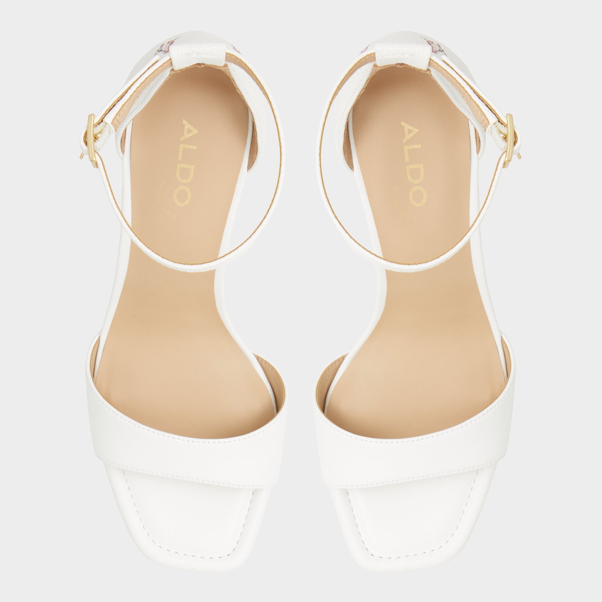 Block heel Enaegyn White Multi Women's Strappy sandals - Strappy heeled sandal