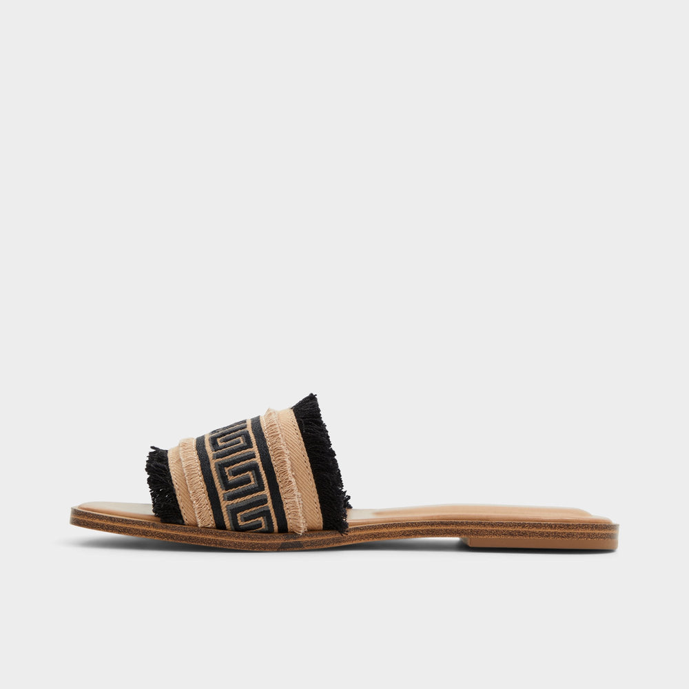 Nalani Open Black Women's Flats - Slide sandal