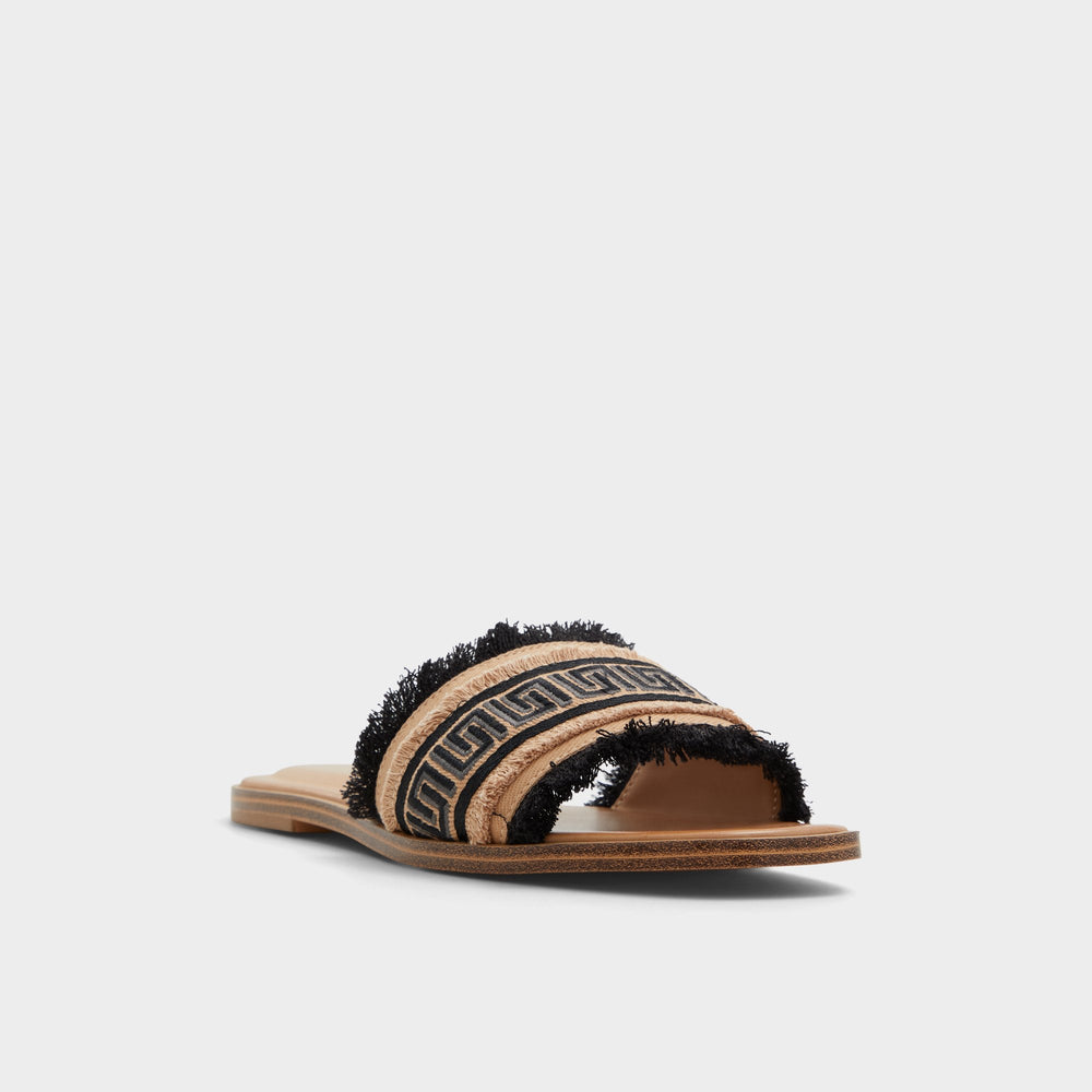 Nalani Open Black Women's Flats - Slide sandal