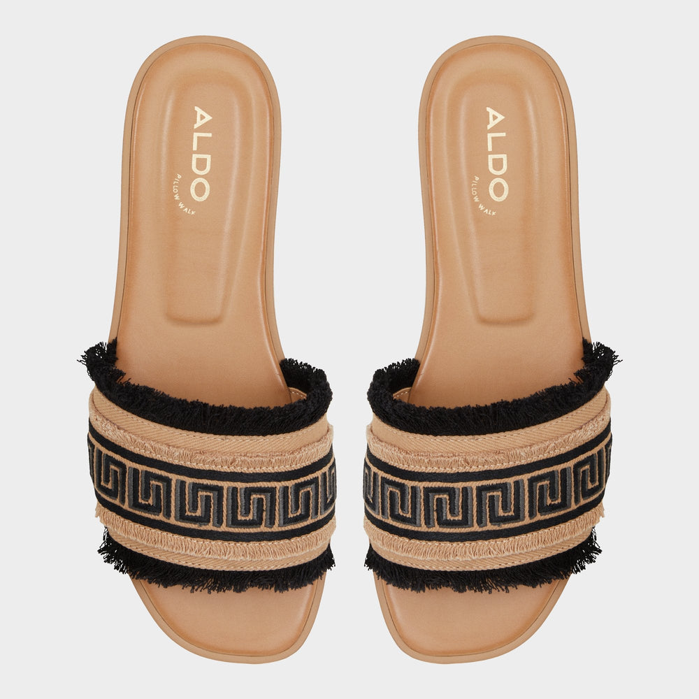 Nalani Open Black Women's Flats - Slide sandal