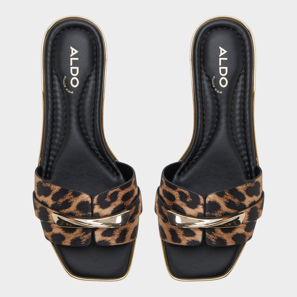 Darlina Brown Multi Women's Flats - Slide sandal