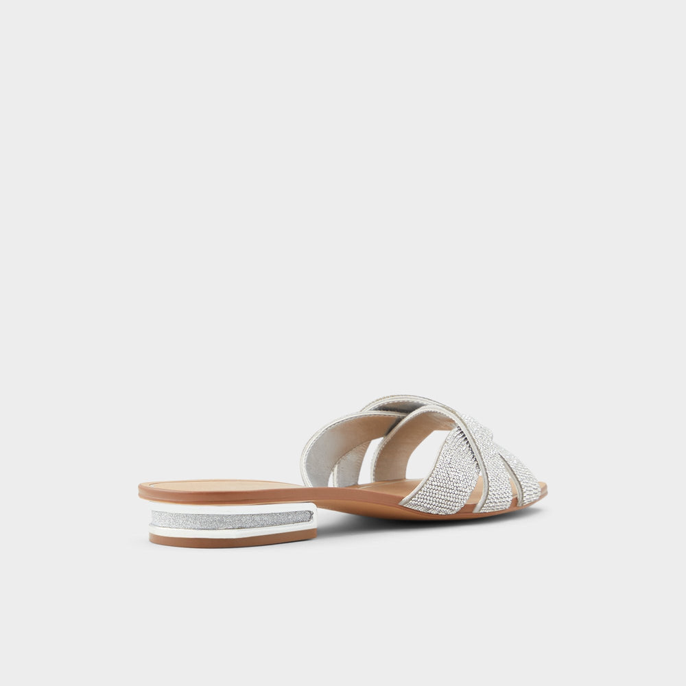 Coredith Silver Women's Flats - Slide sandal