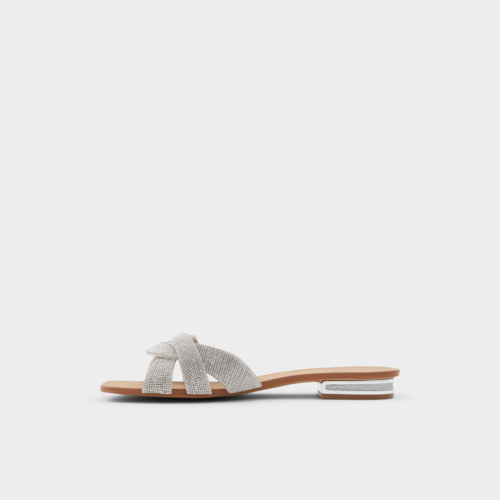 Coredith Silver Women's Flats - Slide sandal