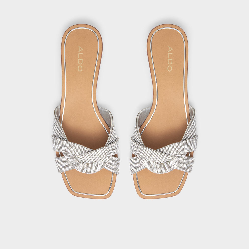 Coredith Silver Women's Flats - Slide sandal