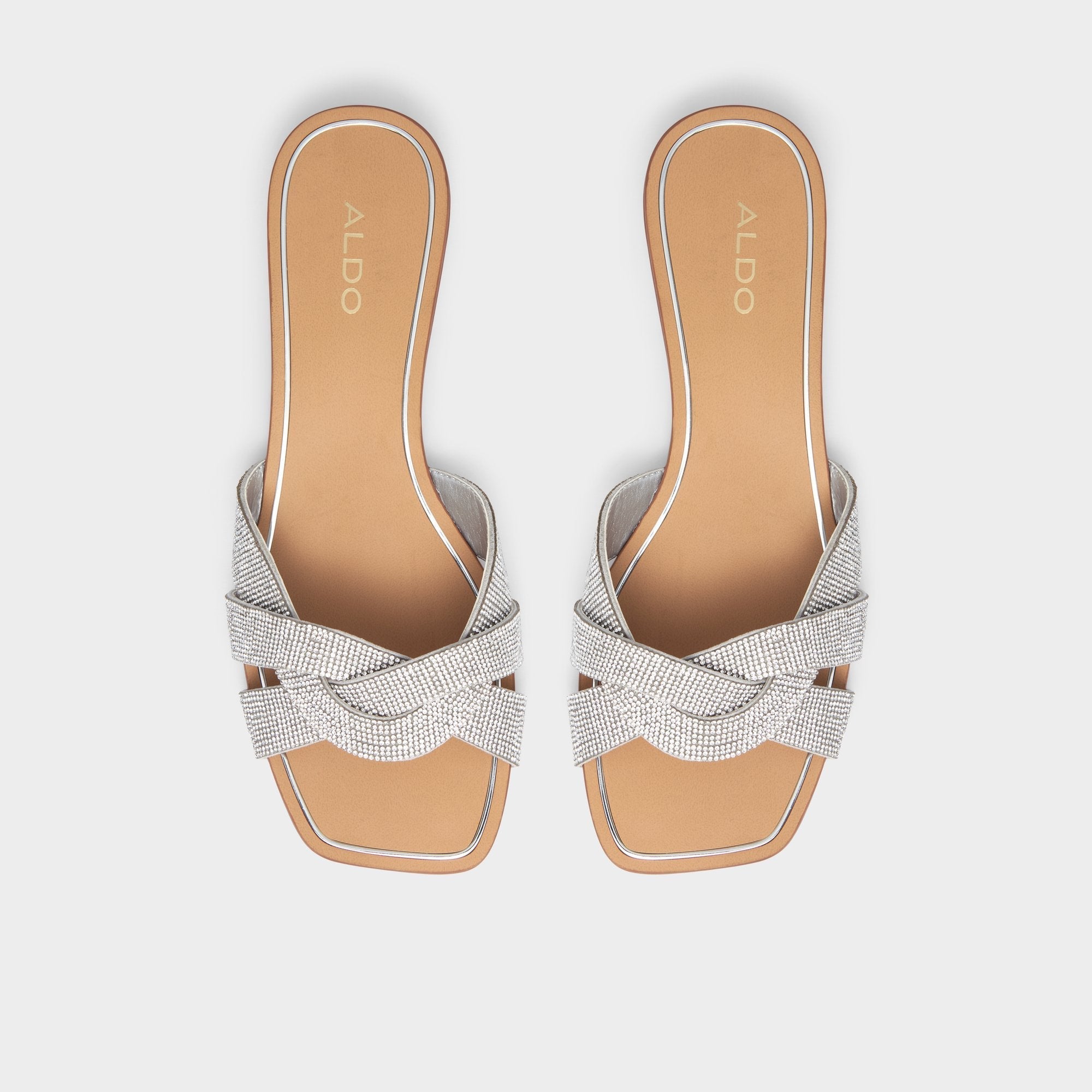 Coredith Silver Women's Flats - Slide sandal