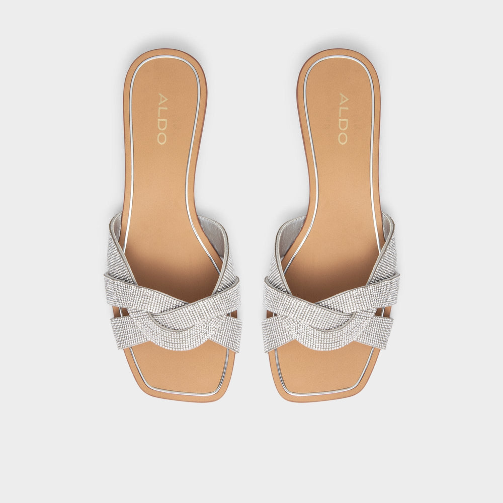 Coredith Silver Women's Flats - Slide sandal