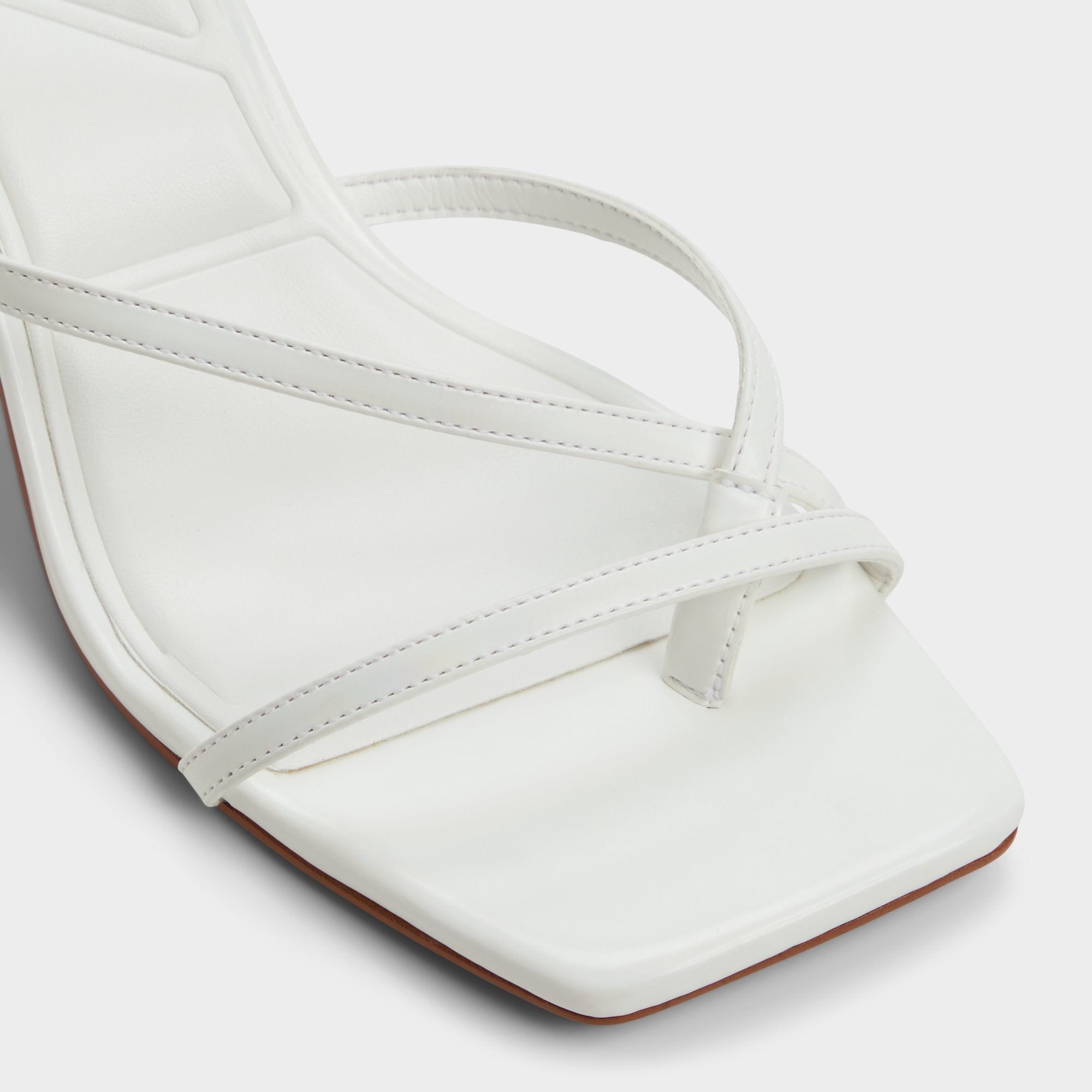 Calypsa White Women's Heeled mules - Strappy heeled sandal Block heel