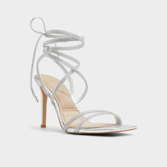 Phaedra in Silver - Strappy stiletto sandal