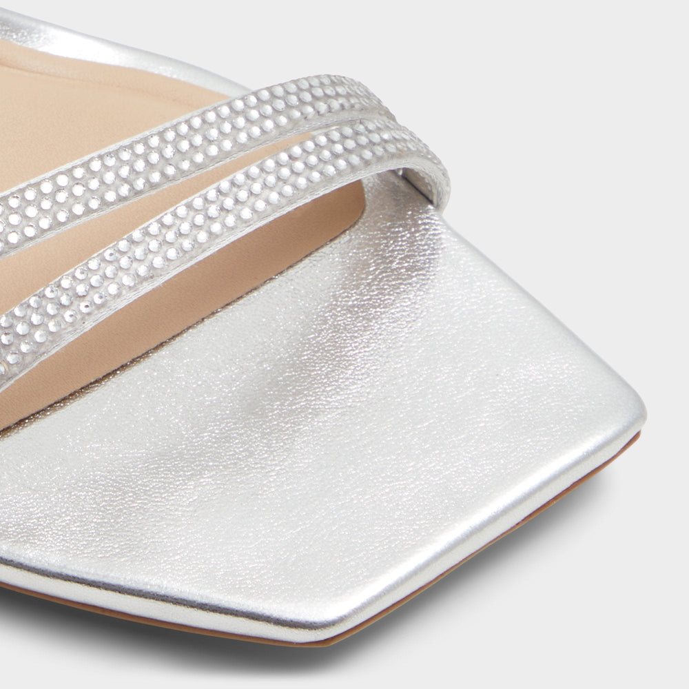 Phaedra in Silver - Strappy stiletto sandal