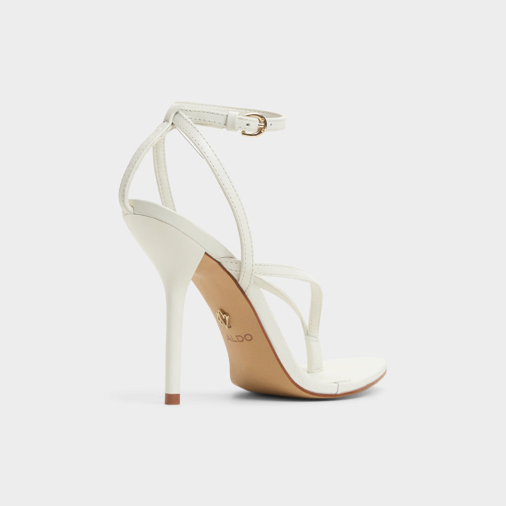 Abyfindley White/Bone Women's Strappy sandals - Heeled flip flop