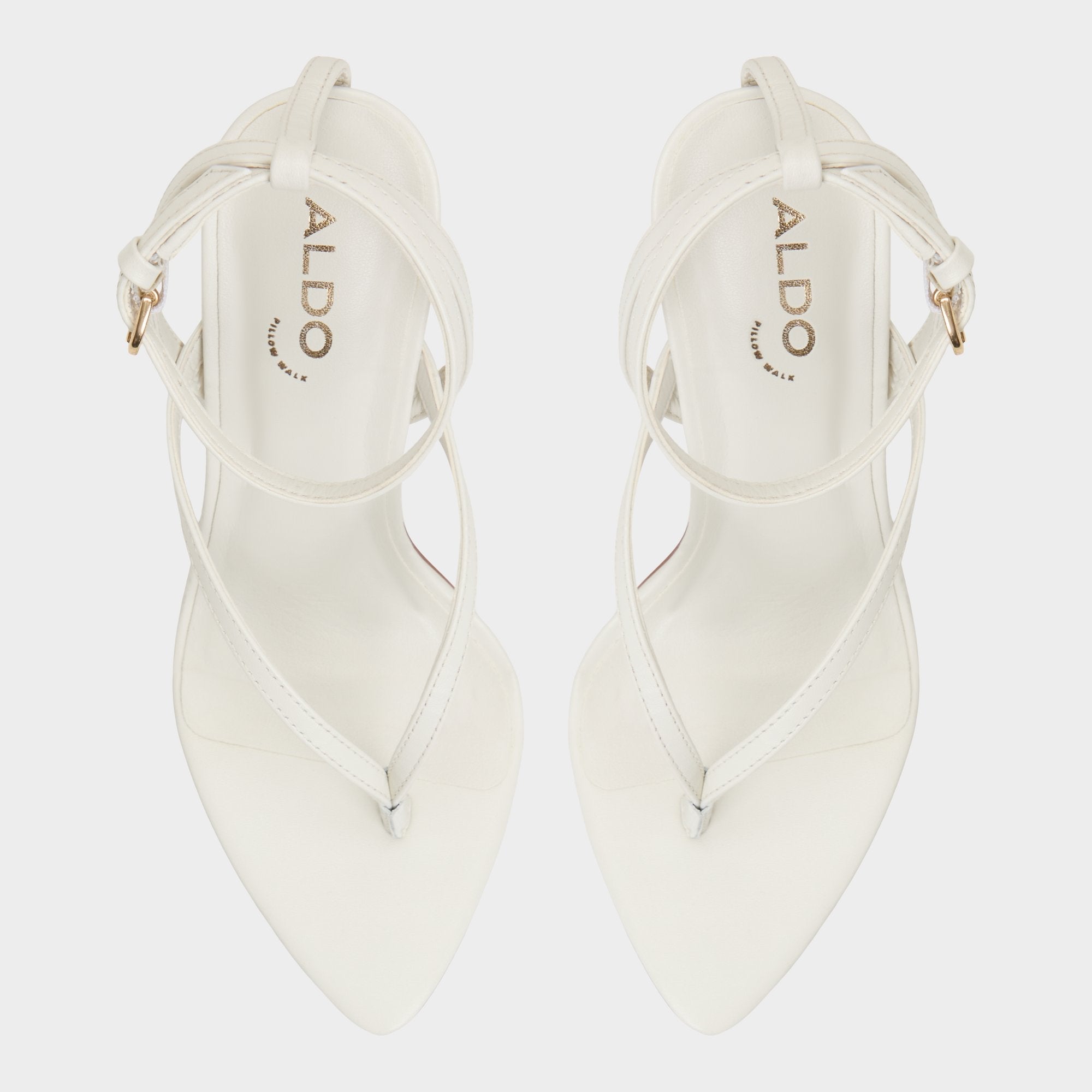 Abyfindley White/Bone Women's Strappy sandals - Heeled flip flop