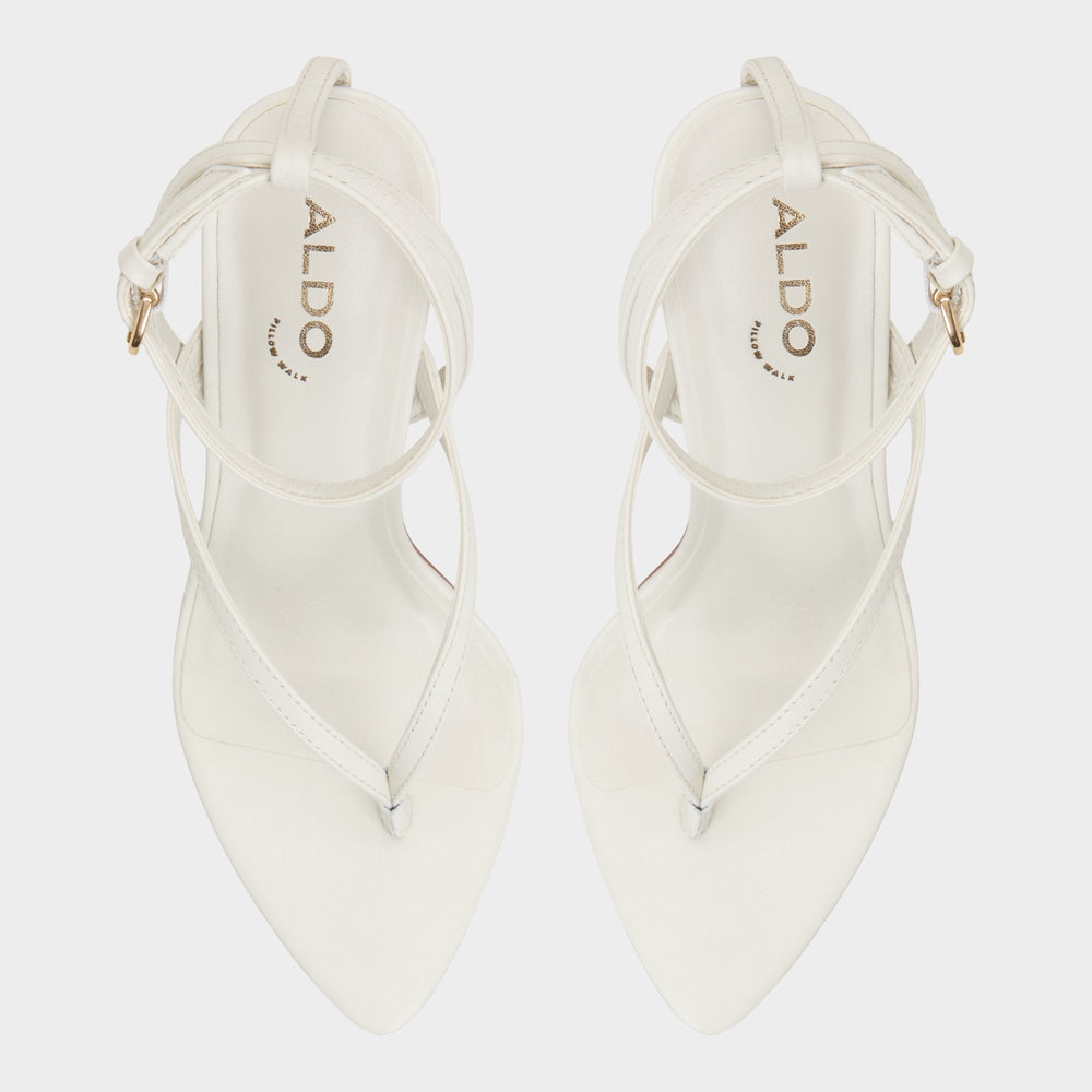 Abyfindley White/Bone Women's Strappy sandals - Heeled flip flop