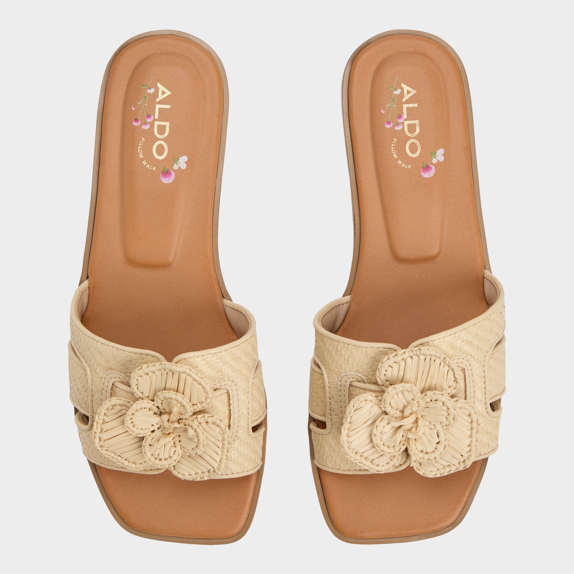Seaflower Light Beige Women's Flats - Slide sandal