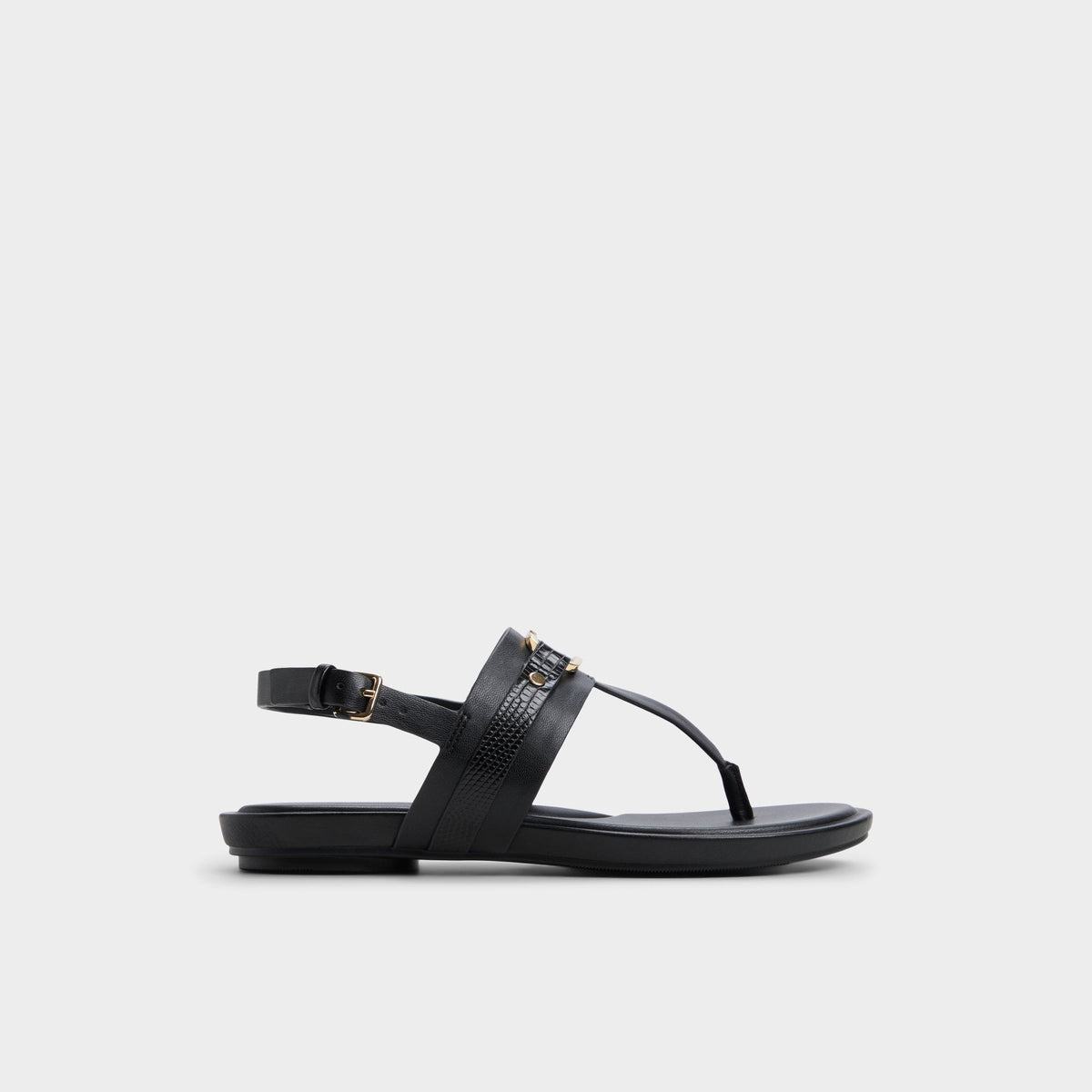 Taylen Black Women's Footbed sandals - T-strap sandal