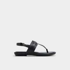 Taylen Black Women's Footbed sandals - T-strap sandal