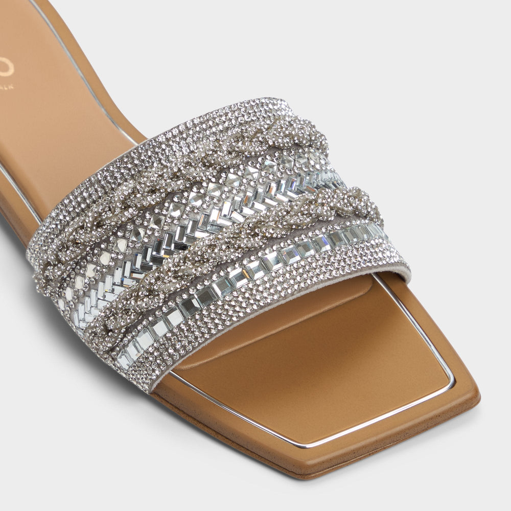 Navalia Silver Women's Flats - Slide sandal