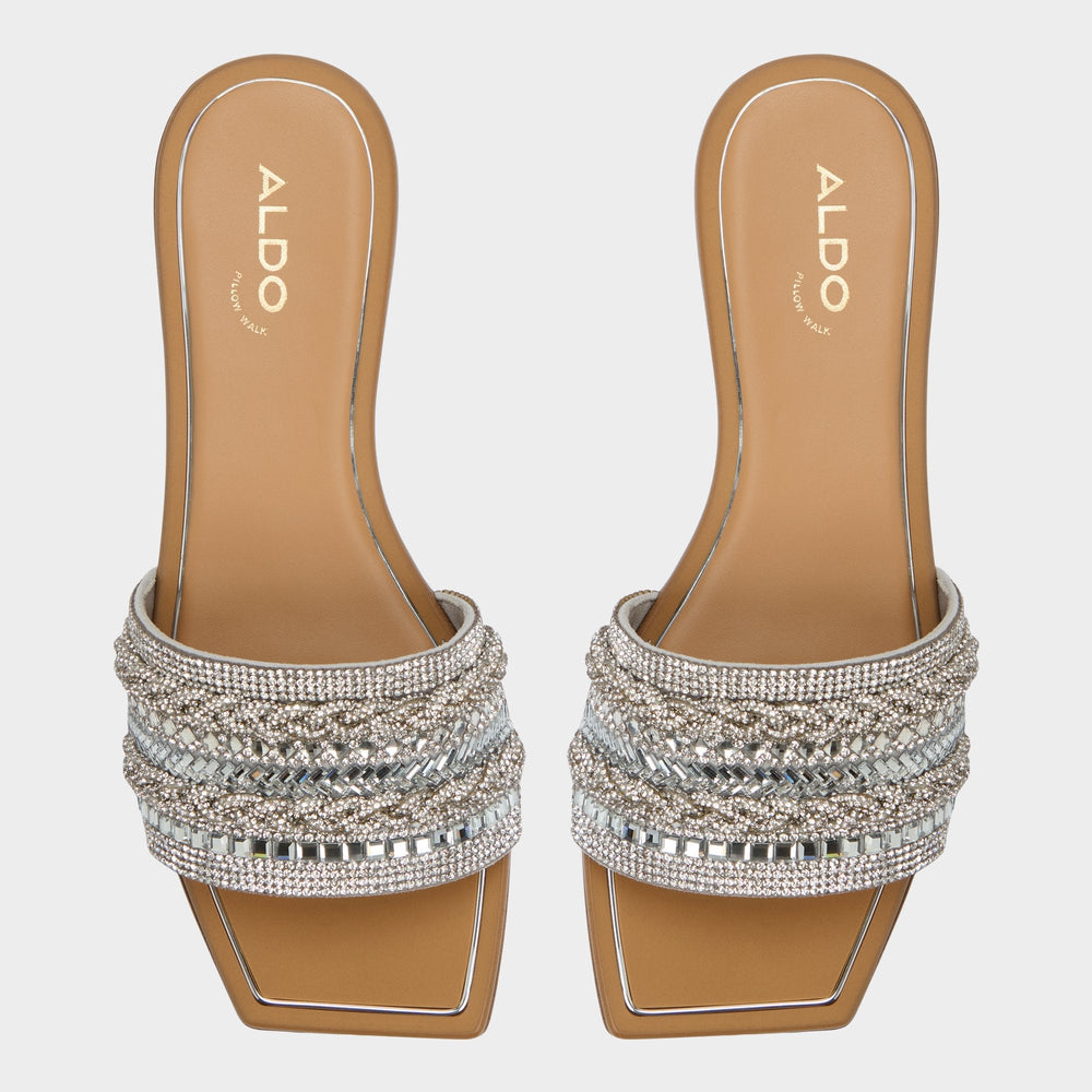 Navalia Silver Women's Flats - Slide sandal