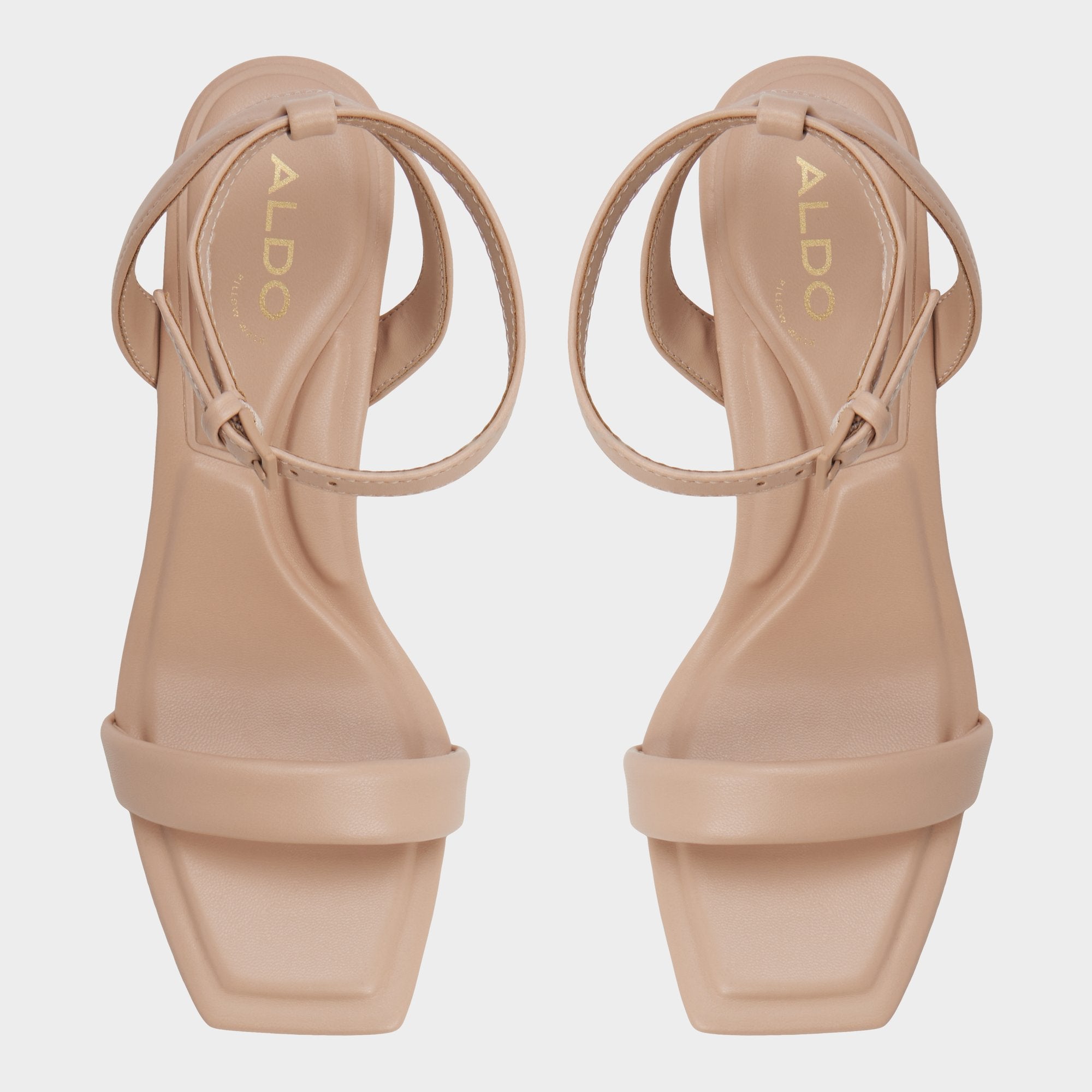 Block heel Aurorai Bone Women's Strappy sandals - Strappy heeled sandal