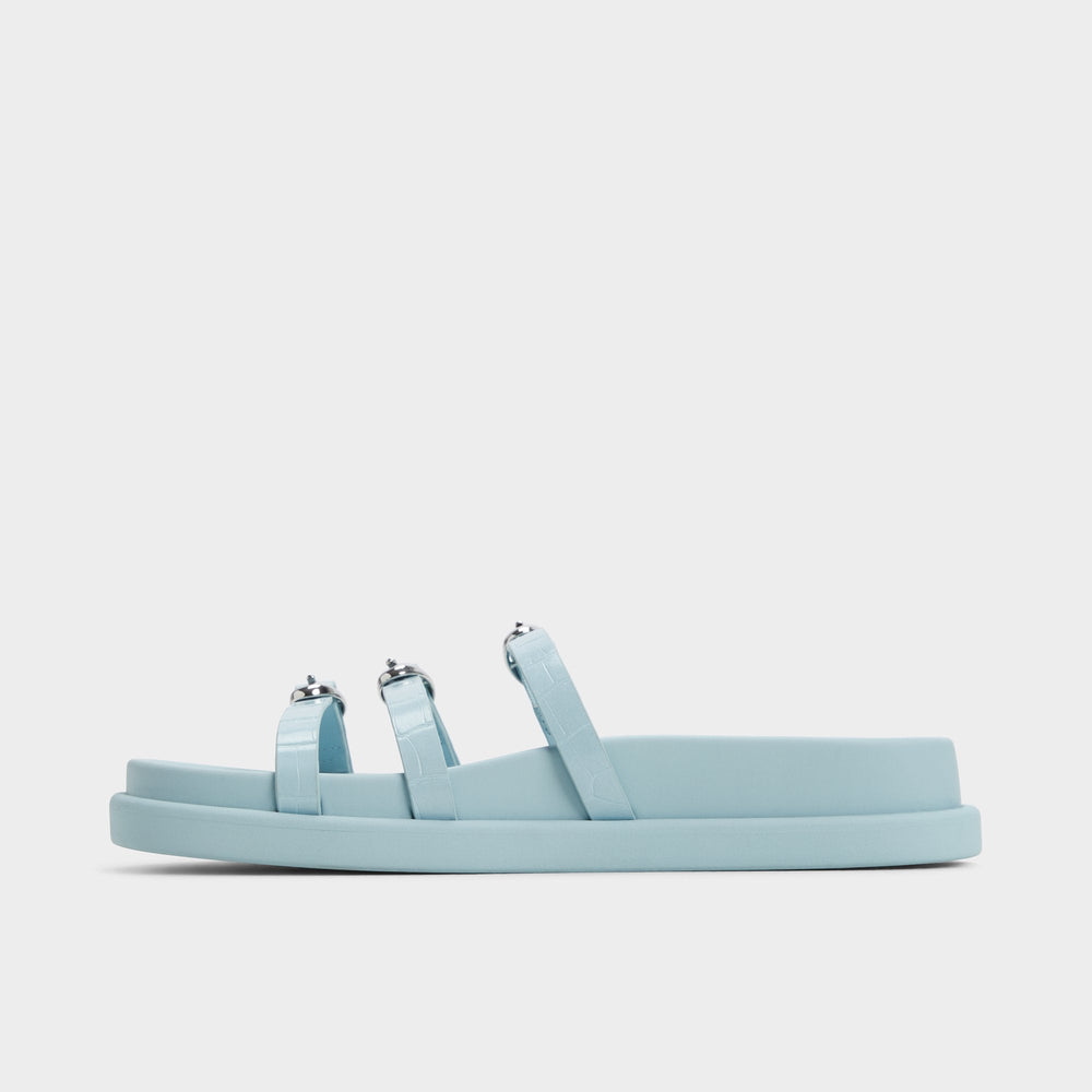 Zephyra Pastel Blue Women's Footbed sandals - Footbed sandal
