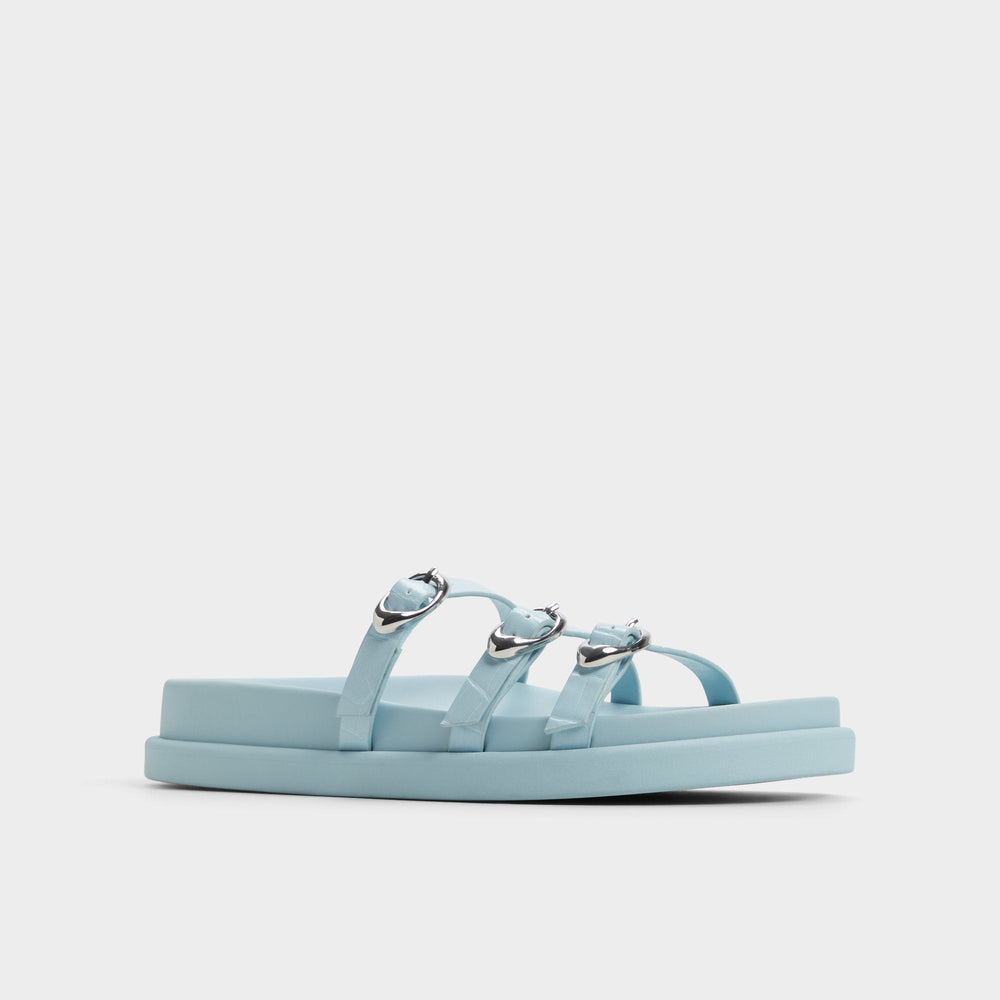 Zephyra Pastel Blue Women's Footbed sandals - Footbed sandal
