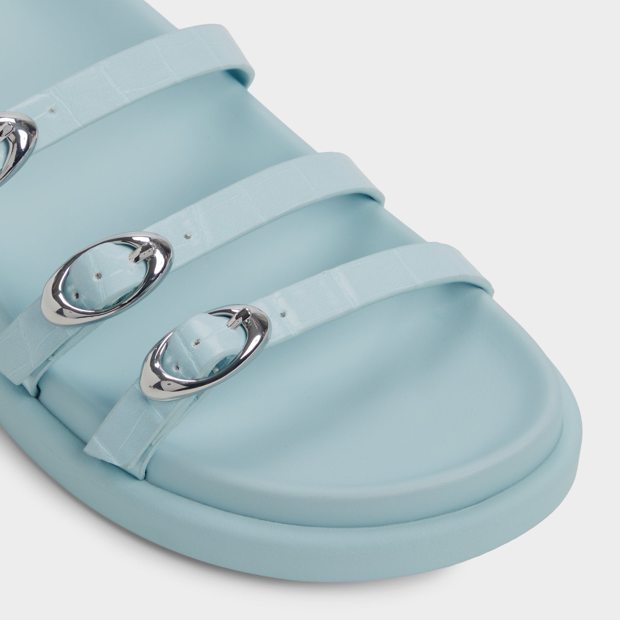 Zephyra Pastel Blue Women's Footbed sandals - Footbed sandal