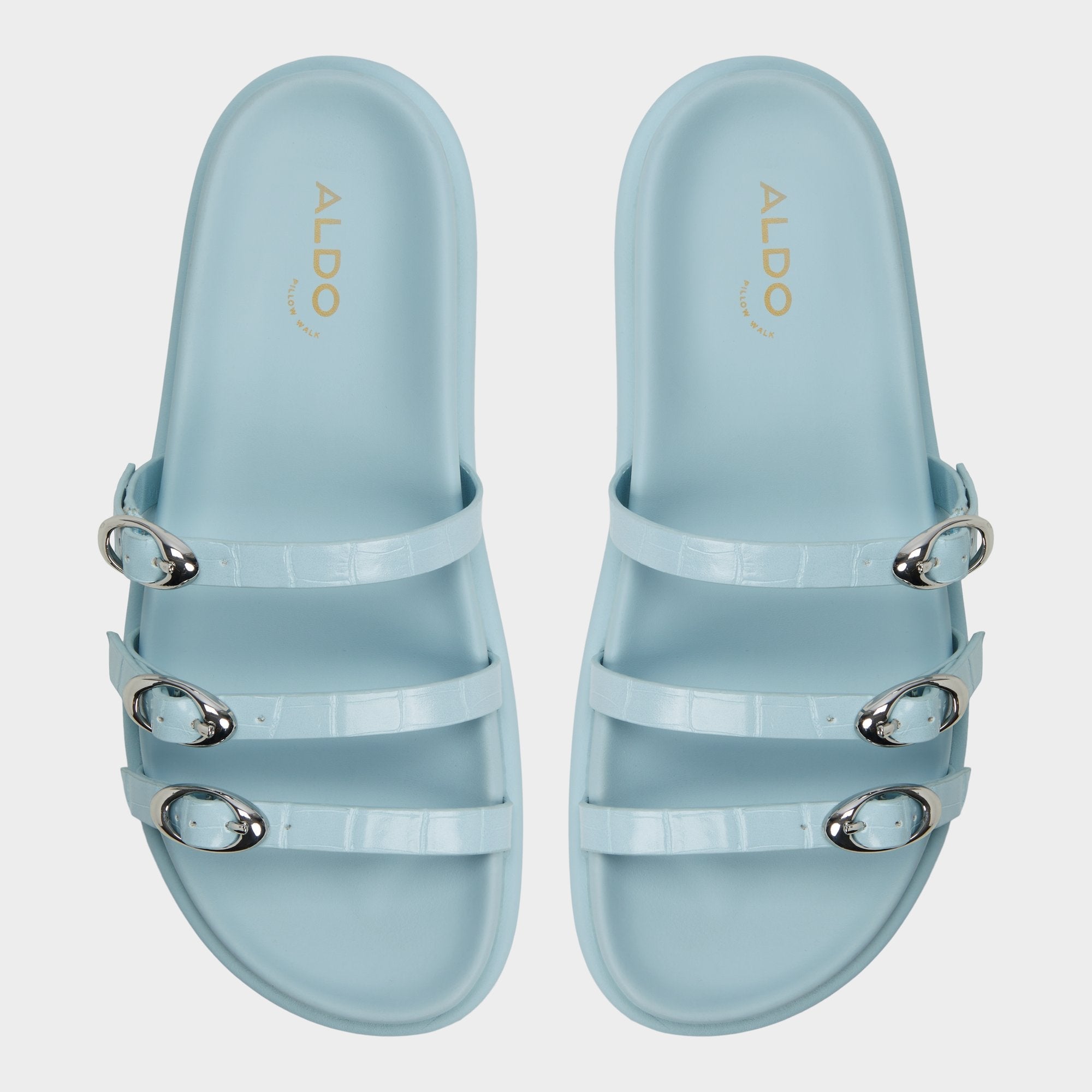 Zephyra Pastel Blue Women's Footbed sandals - Footbed sandal
