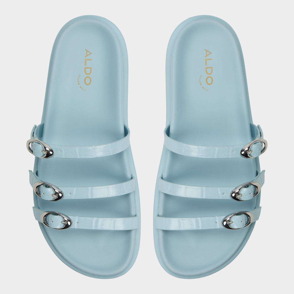 Zephyra Pastel Blue Women's Footbed sandals - Footbed sandal