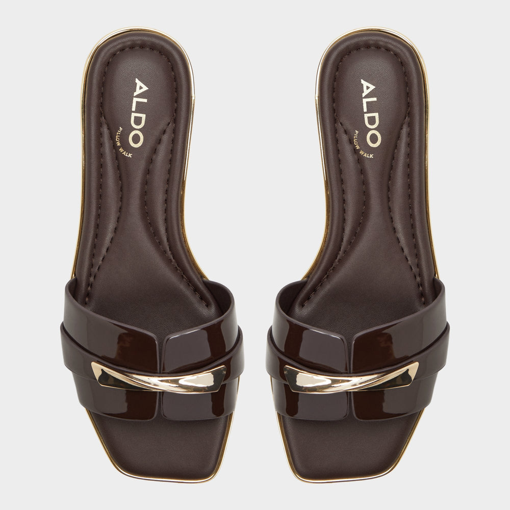 Darlina Medium Brown Women's Flats - Slide sandal