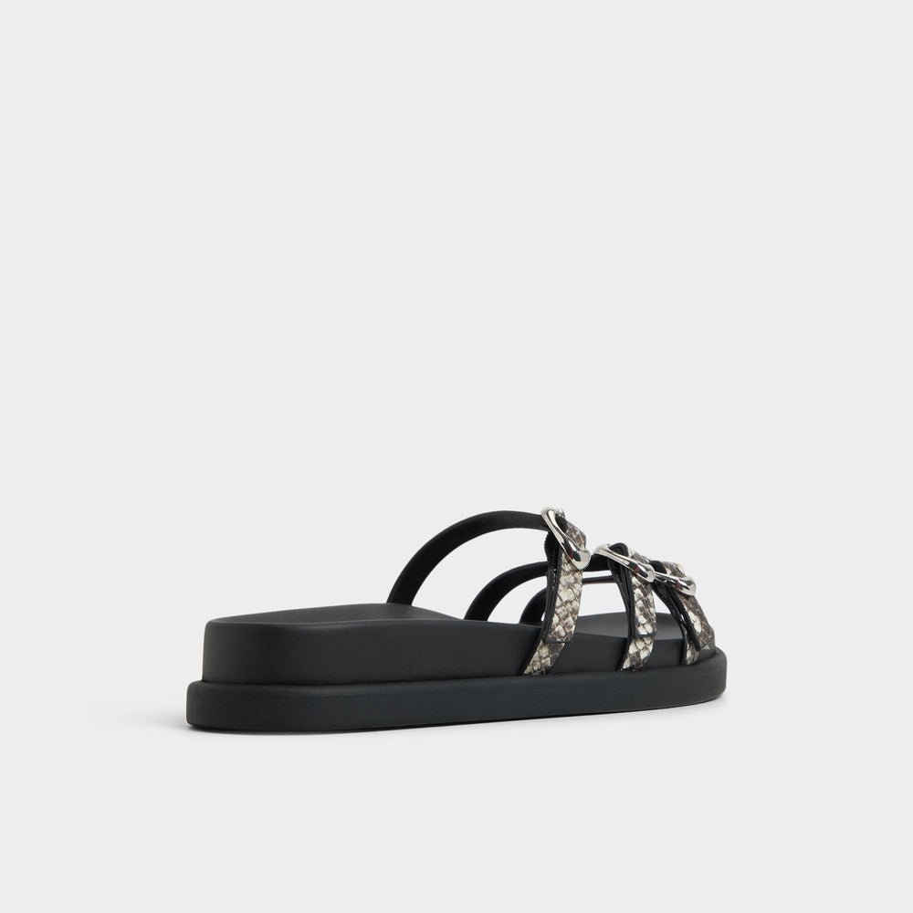Zephyra White/Black Women's Footbed sandals - Footbed sandal