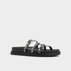 Zephyra White/Black Women's Footbed sandals - Footbed sandal