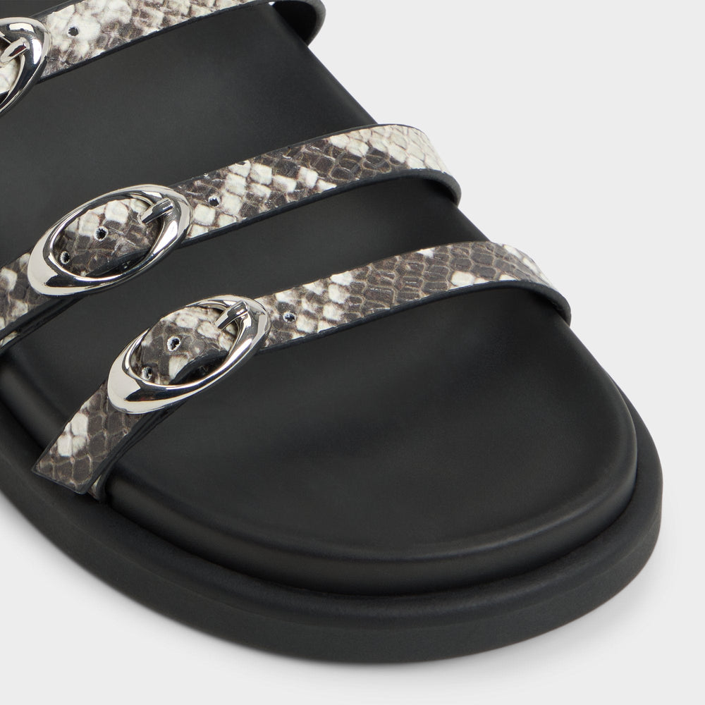 Zephyra White/Black Women's Footbed sandals - Footbed sandal