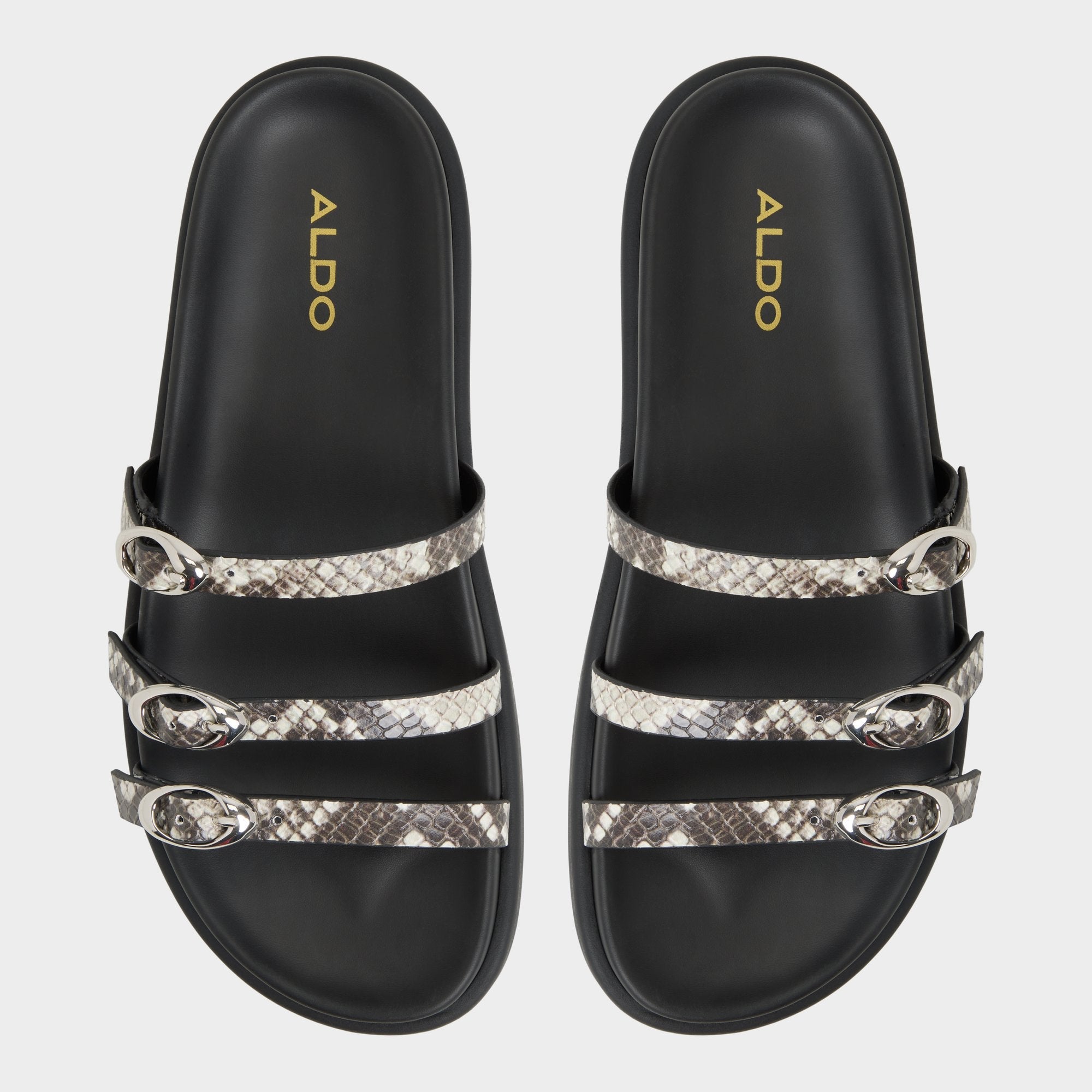 Zephyra White/Black Women's Footbed sandals - Footbed sandal