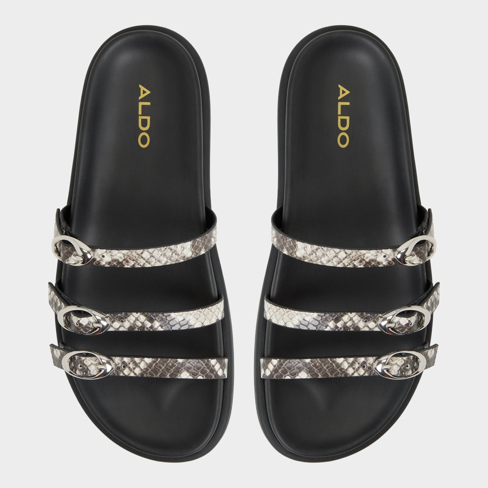 Zephyra White/Black Women's Footbed sandals - Footbed sandal