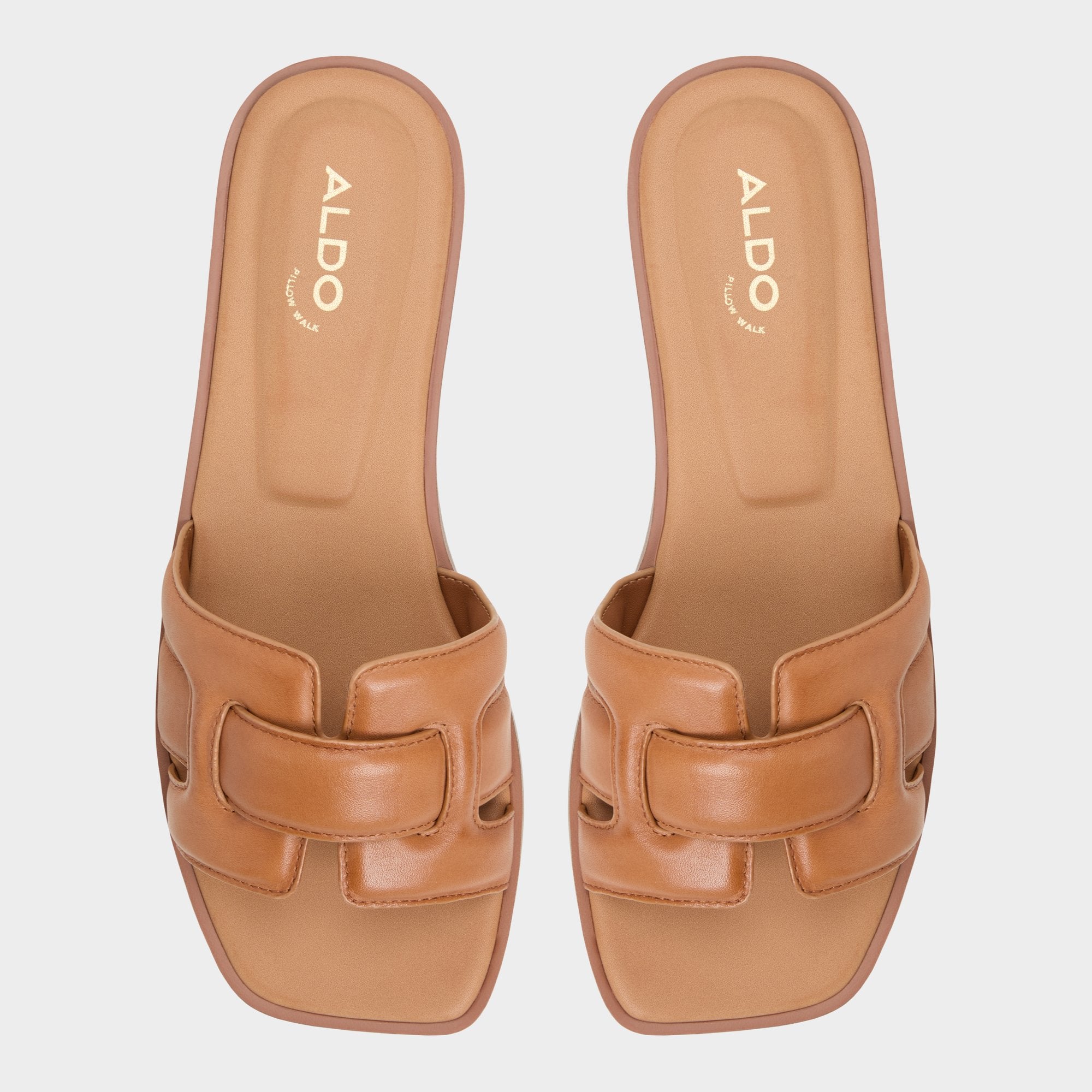 Eleny Medium Brown Women's Flats - Slide sandal